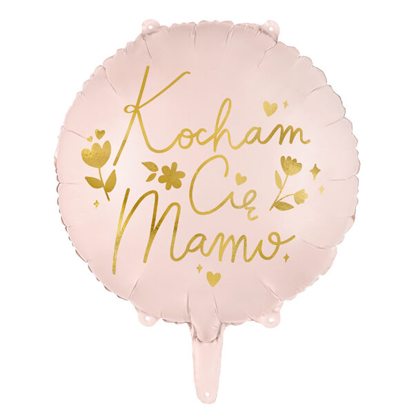 Balon foliowy ''Kocham Cię Mamo'', 45 cm, różowy