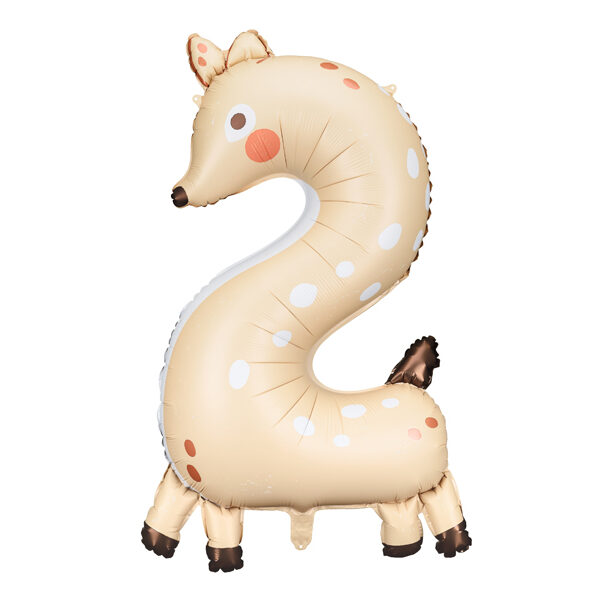 Balon foliowy Cyfra 2 - Sarenka, 65x102 cm, mix