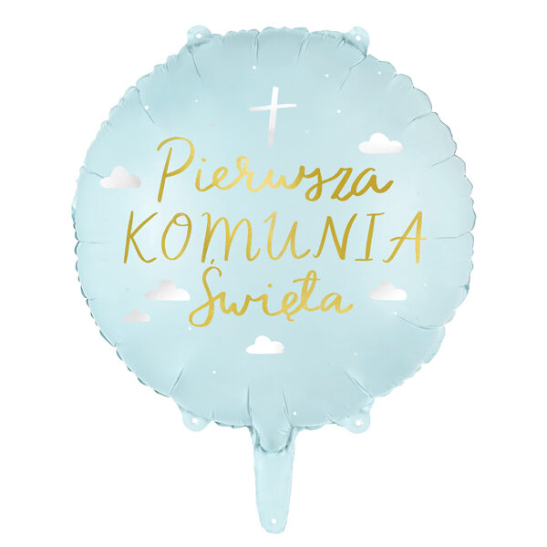 Balon foliowy Komunia Święta, 45 cm, mix
