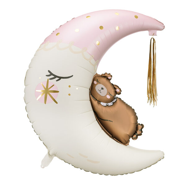 Balon foliowy Miś na księżycu, 80x98 cm, mix