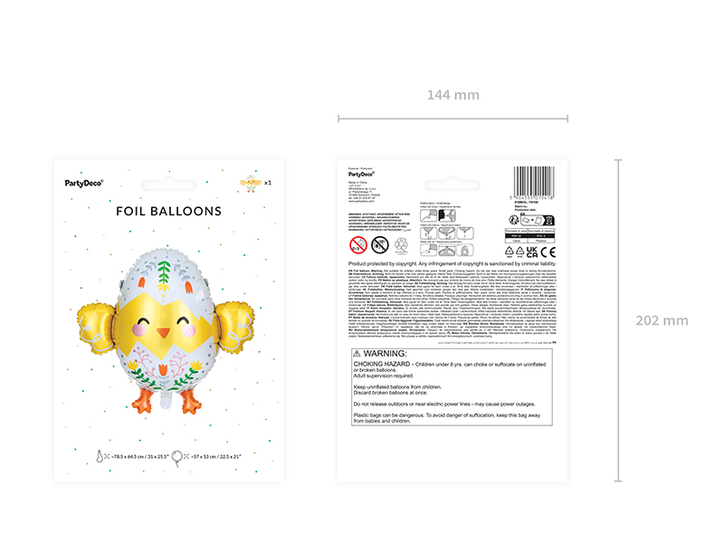 Balon foliowy Pisklę, 78.5x64.5 cm, mix - obrazek 7