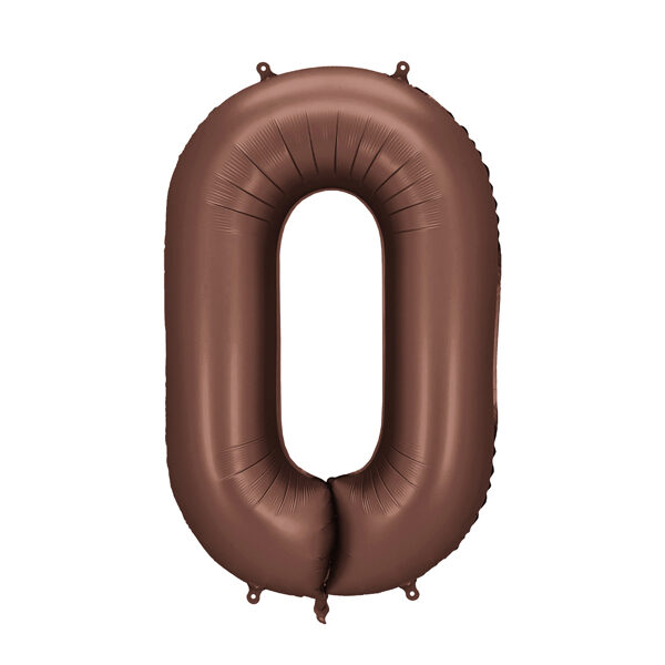 Balon foliowy Cyfra '0', 86cm, mocca