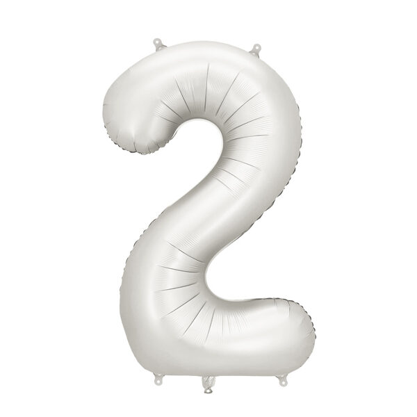 Balon foliowy Cyfra ''2'', 86cm, srebrny