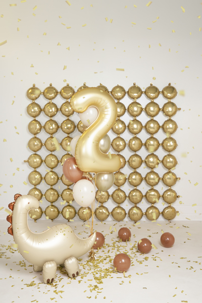 Balon foliowy Cyfra '2', 86cm, złoty - obrazek 3