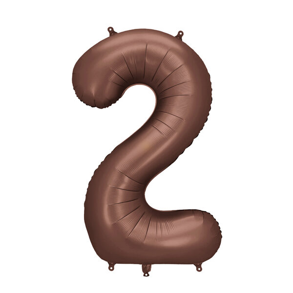 Balon foliowy Cyfra '2', 86cm, mocca