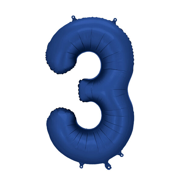 Balon foliowy Cyfra '3', 86cm, granat