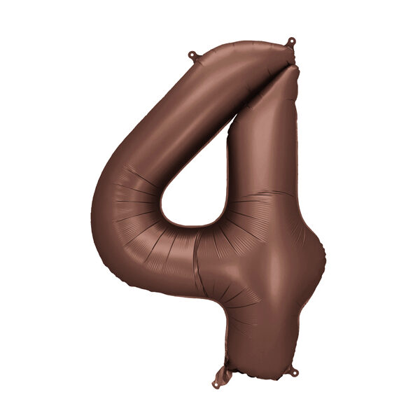 Balon foliowy Cyfra '4', 86cm, mocca