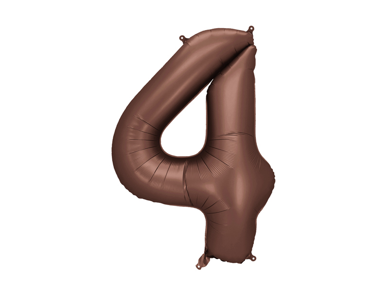 Balon foliowy Cyfra '4', 86cm, mocca