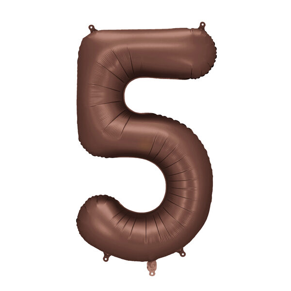 Balon foliowy Cyfra '5', 86cm, mocca