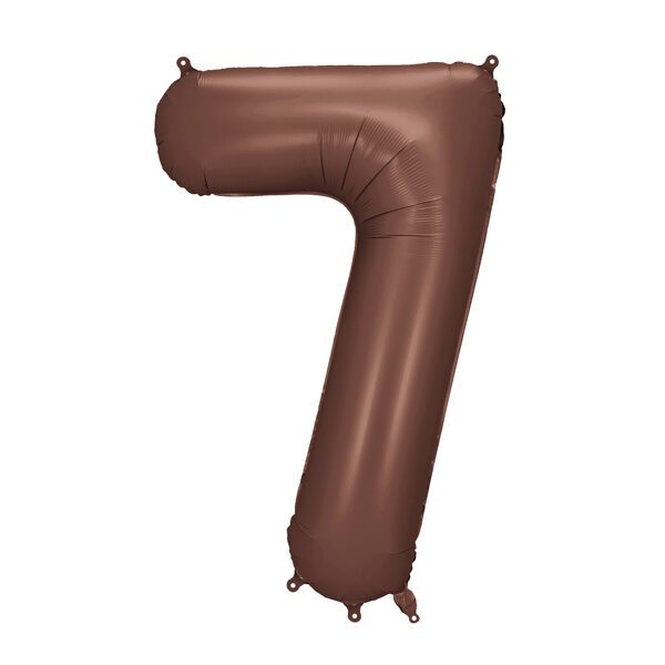 Balon foliowy Cyfra '7', 86cm, mocca