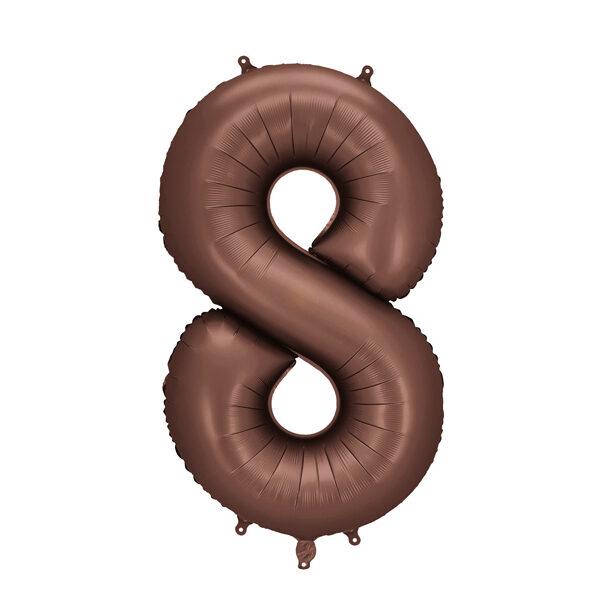 Balon foliowy Cyfra '8', 86cm, mocca