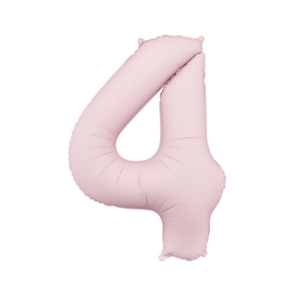 Balon foliowy Cyfra '4', 86cm, jasny różowy