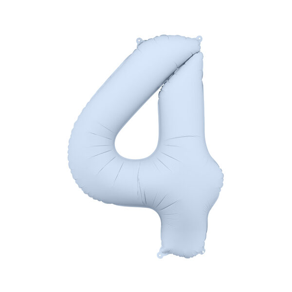 Balon foliowy Cyfra '4', 86cm, mglisty niebieski