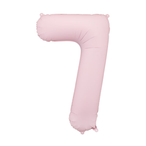 Balon foliowy Cyfra '7', 86cm, jasny różowy
