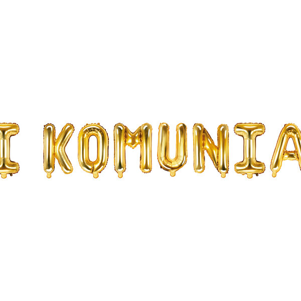 Balon foliowy ''I Komunia'', 260x40 cm, złoty