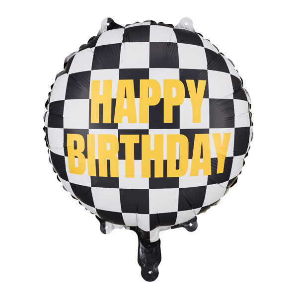 Balon foliowy Szachownica Happy Birthday, 45 cm, mix