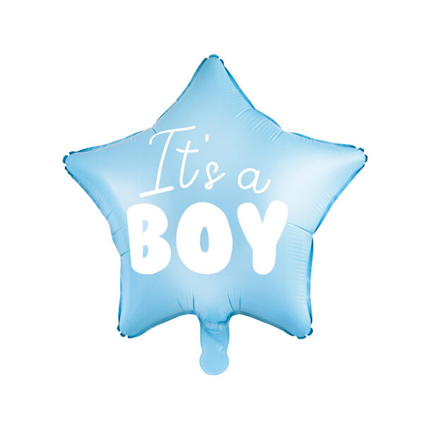 Balon foliowy Gwiazdka - It's a boy, 48cm, jasny niebieski