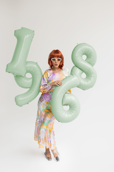 Balon foliowy Cyfra ''1'', 72cm, zieleń - obrazek 4