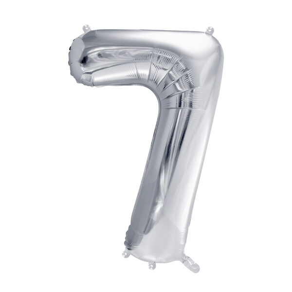 Balon foliowy Cyfra ''7'', 72cm, srebrny