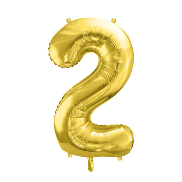 Balon foliowy Cyfra ''2'', 72cm, jasny złoty