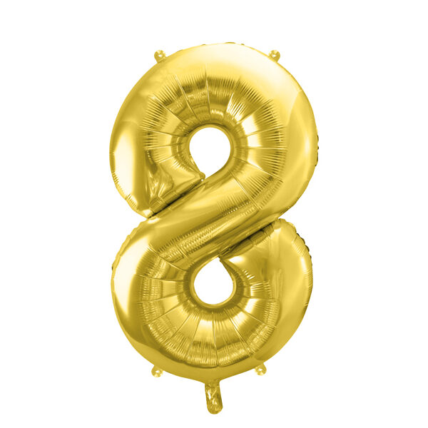 Balon foliowy Cyfra ''8'', 72cm, jasny złoty
