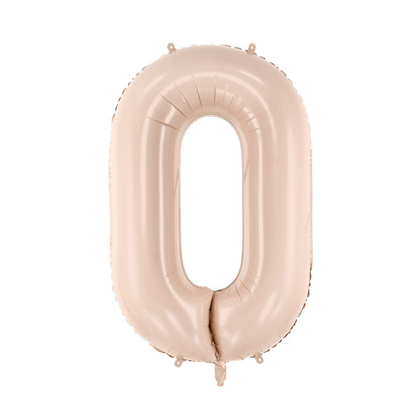Balon foliowy Cyfra ''0', 72cm, c. beż
