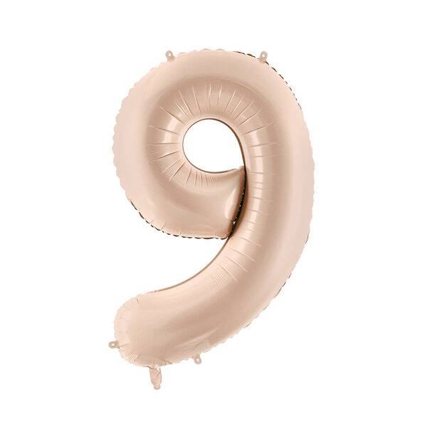 Balon foliowy Cyfra ''9'', 72cm, c. beż