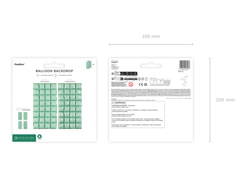 Balon foliowy kurtyna dwustronna, szałwiowy, 55 x 110 cm - obrazek 3