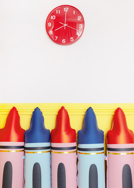 Balony foliowe Kredki, czerwona, 23x104 cm - obrazek 3