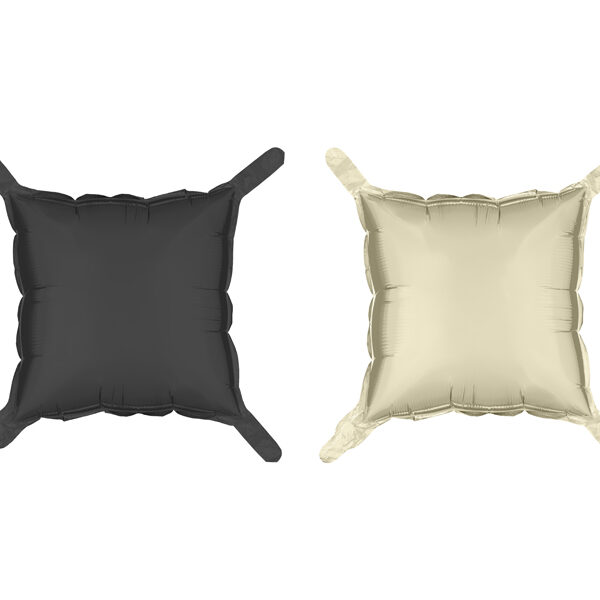 Balon foliowy kurtyna dwustronna Kwadrat, czarno-beżowy, 35 x 35 cm (1 op. / 4 szt.)