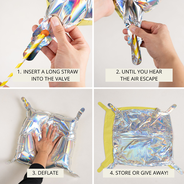 Balon foliowy kurtyna dwustronna Kwadrat, różowo-czerwony, 35 x 35 cm (1 op. / 4 szt.) - obrazek 6