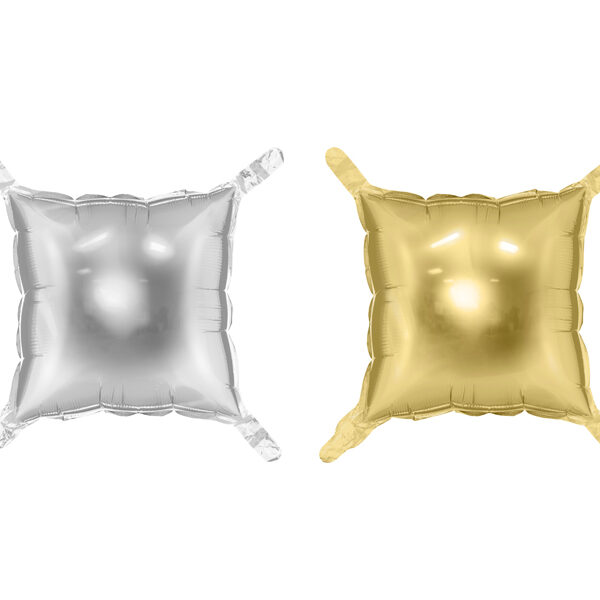 Balon foliowy kurtyna dwustronna Kwadrat, złoto-srebrny, 35 x 35 cm (1 op. / 4 szt.)