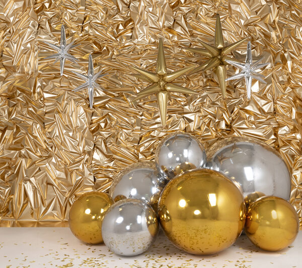 Balon foliowy Gwiazda 3D, 70cm, srebrny