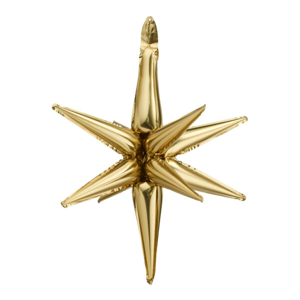 Balon foliowy Gwiazda 3D, 105cm, złoto