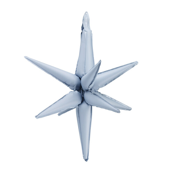 Balon foliowy Gwiazda 3D, 105cm, mglisty niebieski