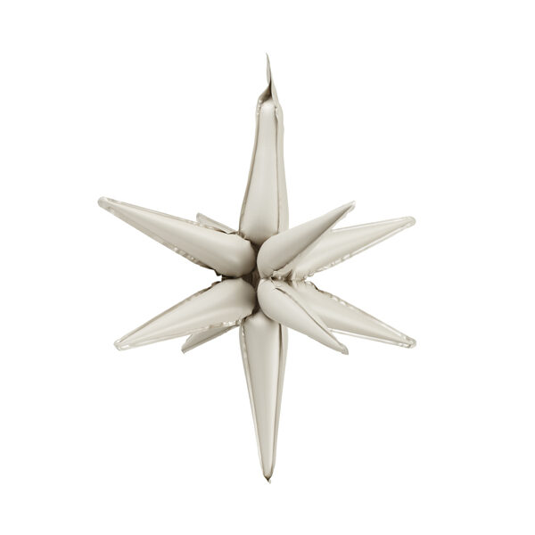 Balon foliowy Gwiazda 3D, 70cm, beż