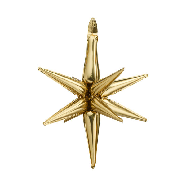 Balon foliowy Gwiazda 3D, 70cm, złoto