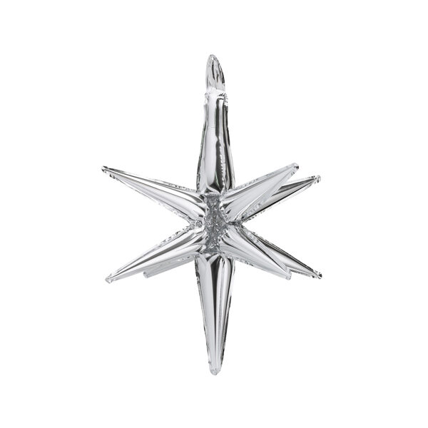 Balon foliowy Gwiazda 3D, 50cm, srebrny