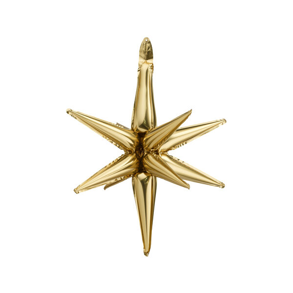 Balon foliowy Gwiazda 3D, 50cm, złoto