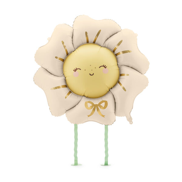 Balon foliowy Kwiatek, 104x104 cm, jasny beż