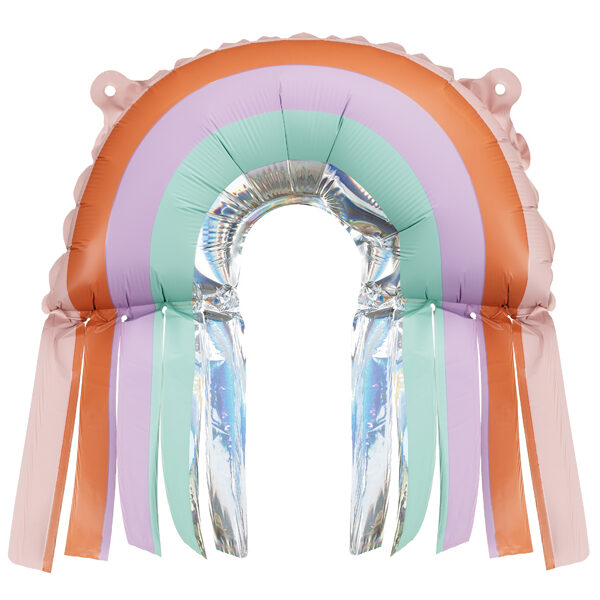 Balony foliowe Tęcza z frędzlami, 38x41 cm, mix (1 op. / 3 szt.)
