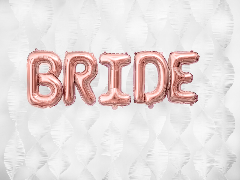 Balon foliowy Litera ''B'', 35cm, różowe złoto - obrazek 2