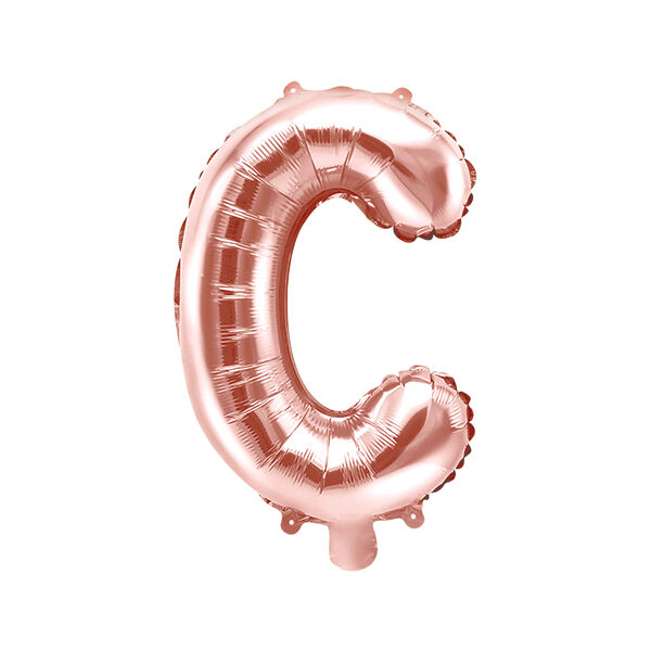 Balon foliowy Litera ''C'', 35cm, różowe złoto