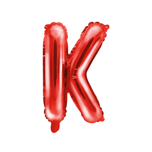 Balon foliowy Litera ''K'', 35cm, czerwony