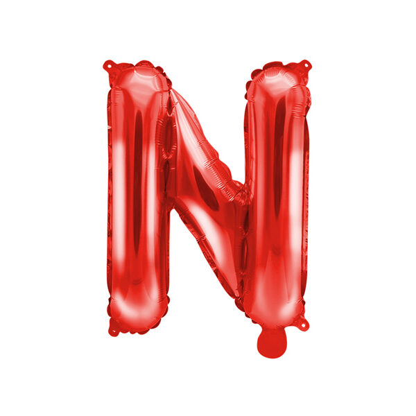 Balon foliowy Litera ''N'', 35cm, czerwony