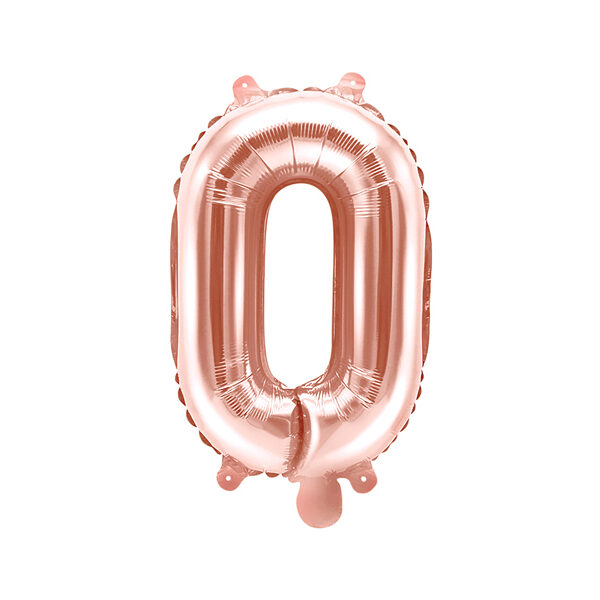 Balon foliowy Litera ''O'', 35cm, różowe złoto