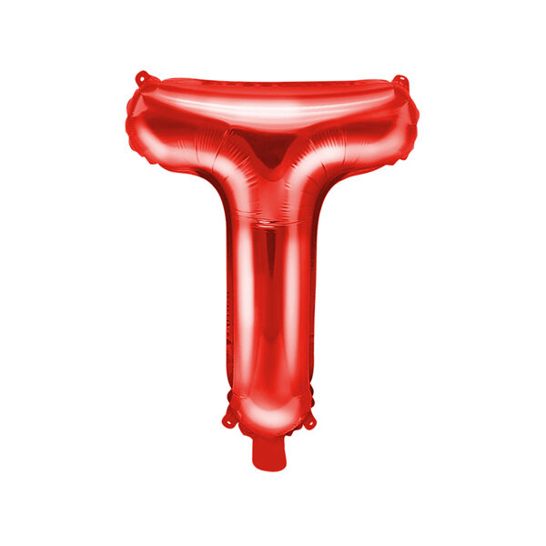 Balon foliowy Litera ''T'', 35cm, czerwony