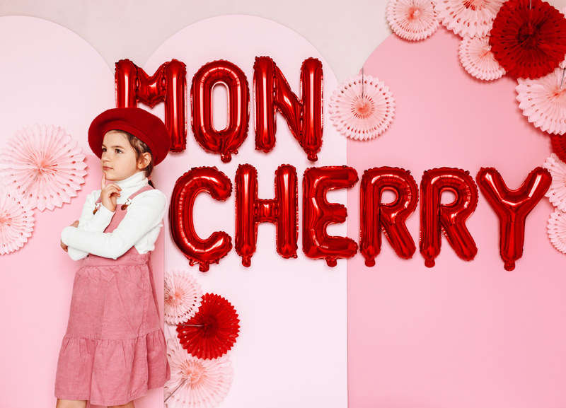 Balon foliowy Litera ''T'', 35cm, czerwony - obrazek 3