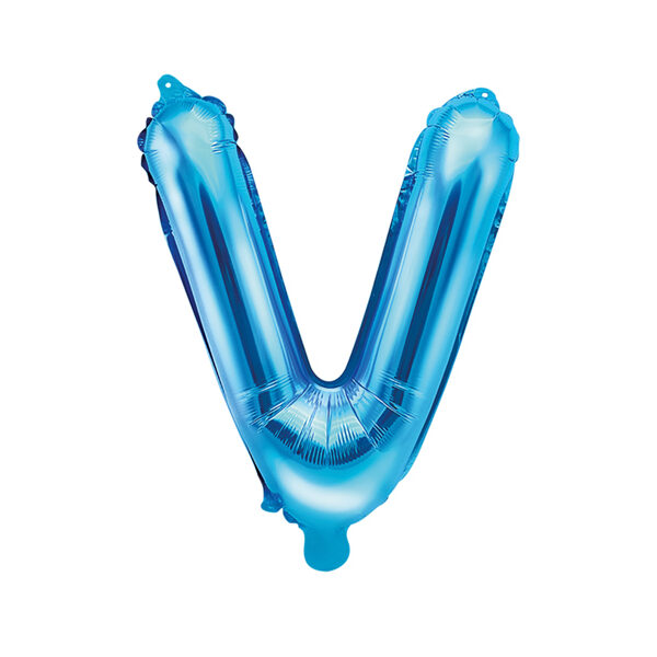 Balon foliowy Litera ''V'', 35cm, niebieski