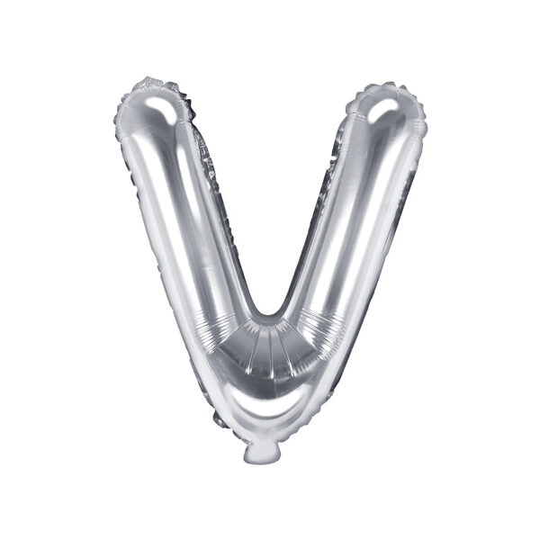 Balon foliowy Litera ''V'', 35cm, srebrny